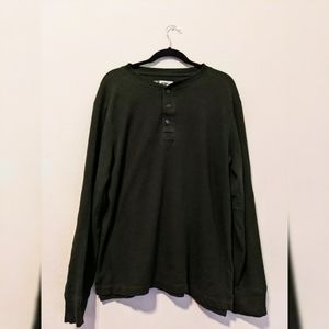 Long Sleeve Waffle-Knit Shirt | Forest Green